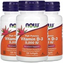 NOW Vitamina D-3 5000 IU,120 Softgels