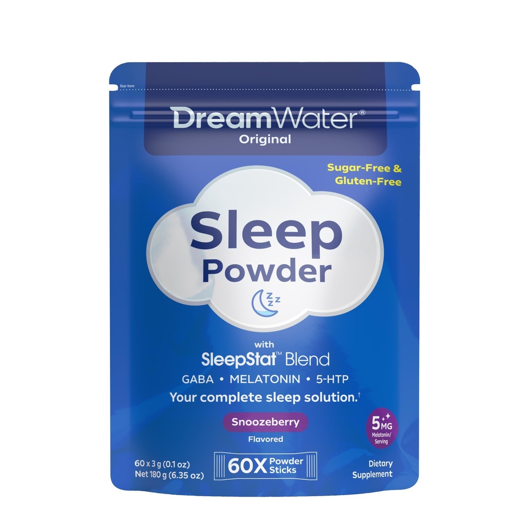 Sogno di acqua sonno Aid, polvere; GABA, MELATONIN, 5-HTP, Snoozeberry, 60 conte