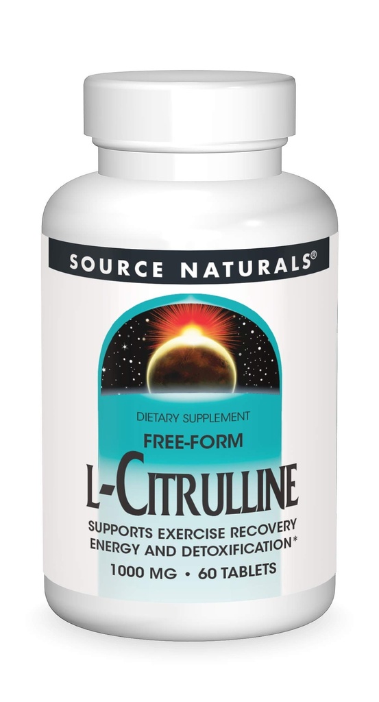 Fonte Naturals L-Citrulline - Supporta il recupero dell'esercizio, l'energia e la disintossicazione*, 1.000 mg - 60 compresse