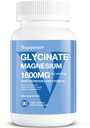 Magnesio Glycinate 200mg, Alto Assorbimento Integratore di Magnesio Vegano, Magnesio Fully Chelated Zinc Vitamin D & B6, Magnesio Bisglycinate per il sonno, Bone & Muscle Health, Nerve, Non OGM, 90 capsule