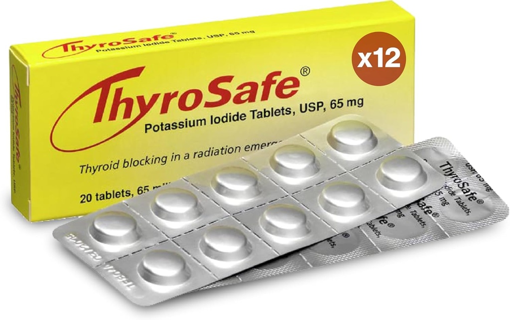 65mg Potassium Iodide compresse (240 Pack) - Protegge il tuo tiroide dall'esposizione di radiazione nucleare