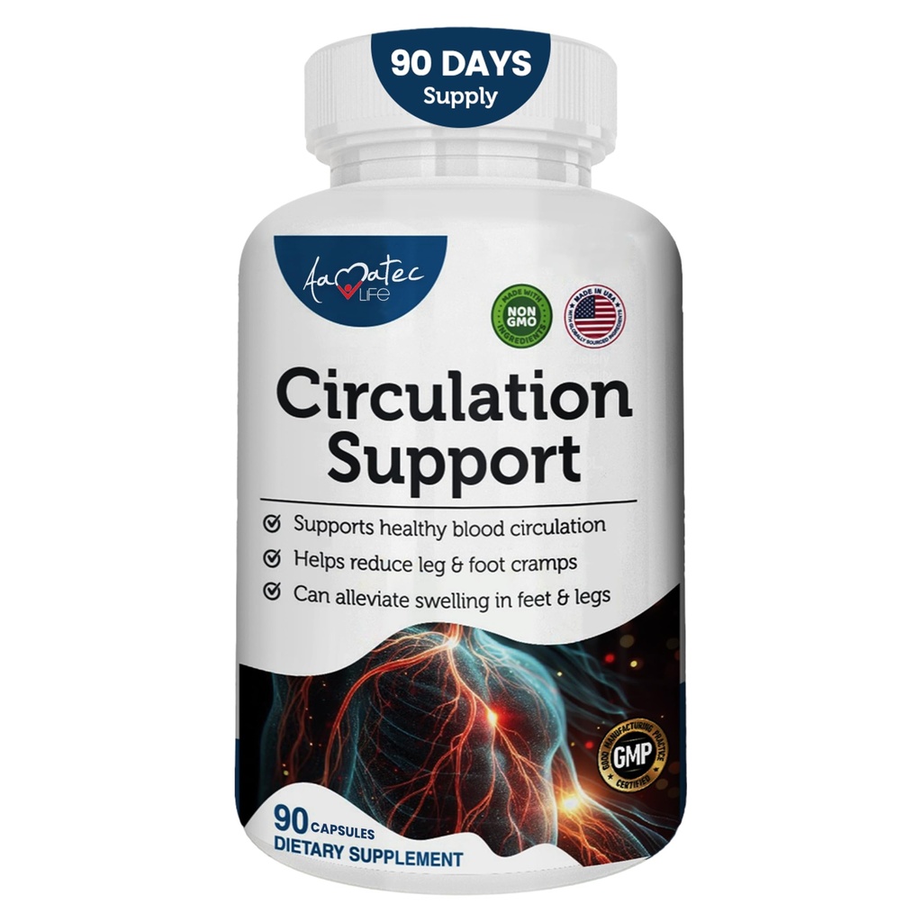 Integratore di supporto per la circolazione sanguigna per le arterie e le vene Pillole cardiovascolari naturali con L-Arginina, Ginger Root- promuove il flusso sanguigno sano e la salute del cuore- 90 capsule