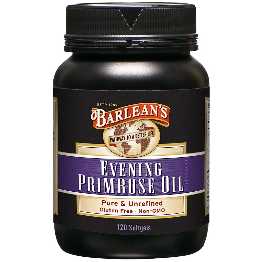 Capsule Olio di Primrose Sera di Barlean, Integratore GLA per Uomini e Donne, Pelle sana, Supporto Immune e Bone Forza 1300mg Softgels, 120 Conte