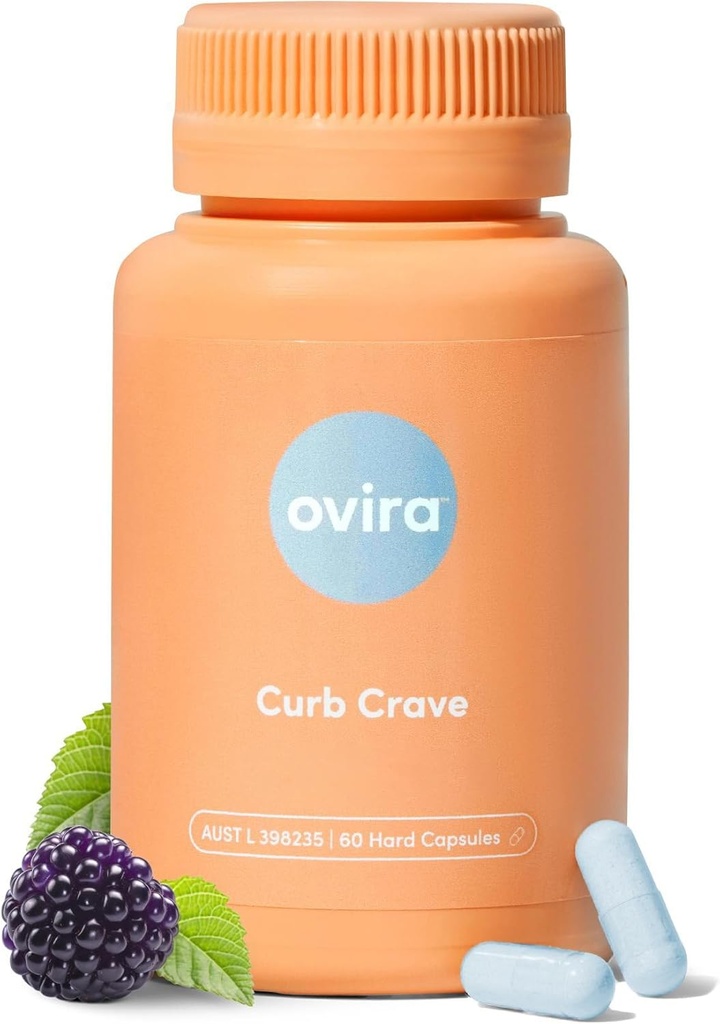 Ovira Curb Cravings Integratori - Contiene CHRONOBLOCK, Energy Support Capsule, Integratori nutrizionali per Uomini e Donne, Cromo-100mg