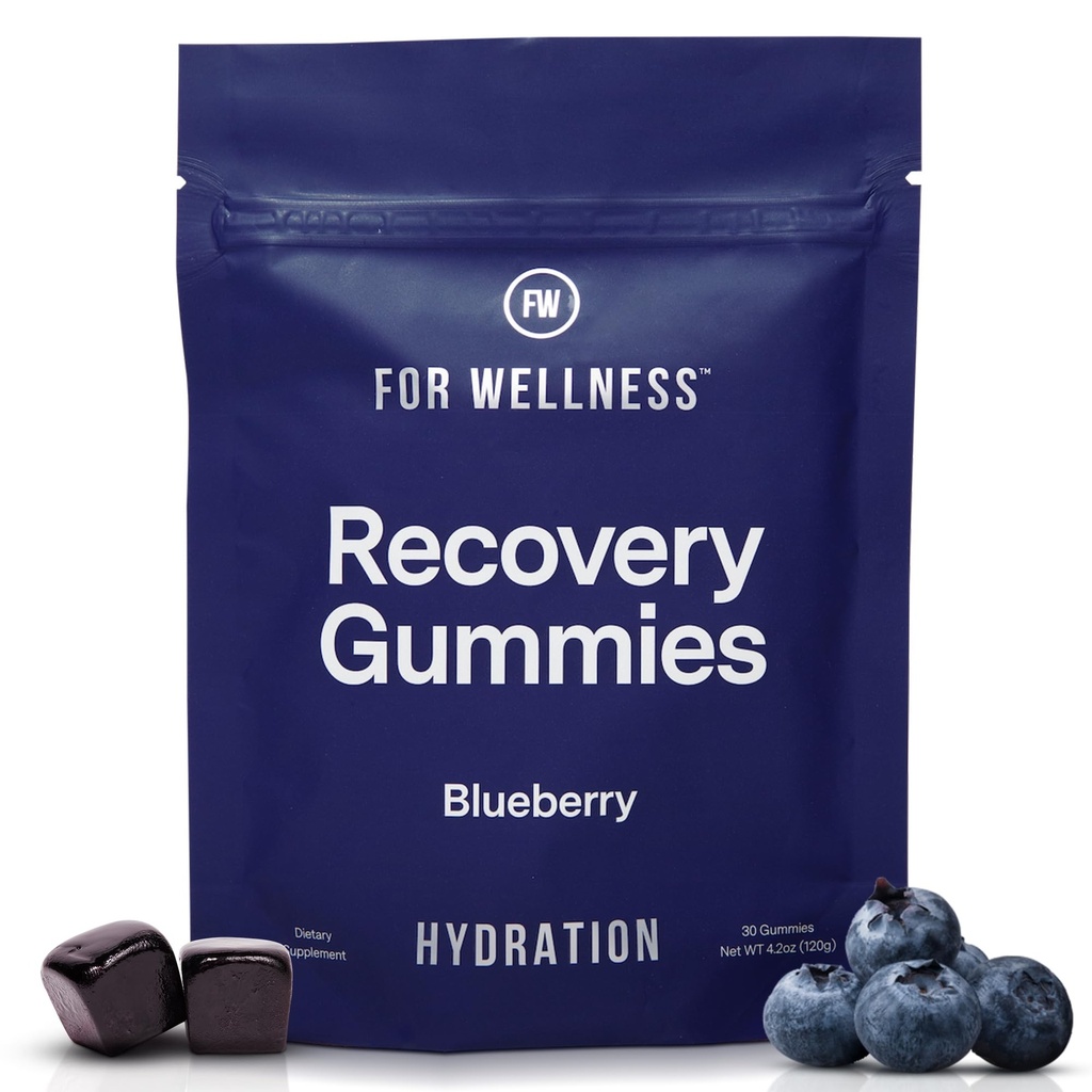 Per Wellness Recovery Gummies Hydrate | Blueberry Electrolyte & Antiossidante Integratori per l'idratazione, l'energia e le prestazioni post-allenamento | Vegan, Non OGM, 30 Conte