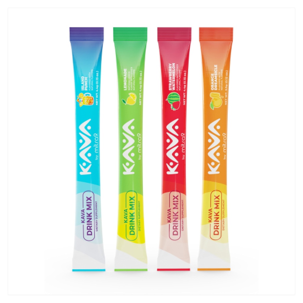 Mitra9 Kava Powder RelaxPak - Variety Pack Kava Extract Powder Packets | Mood Enhancer | Plant Based | Promuove la calma naturale & Clarity | Easy Open Single-Serving Stick (30)