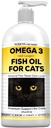 Olio di pesce naturale Nodens per gatti Pelle & Cappotto - Olio di pesce puro al 100% Omega 3 per Dandruff & Hairballs - Vitamine di gatto e integratori Olio di pesce liquido per l'infiammazione congiunta, supporto immunitario & digestione