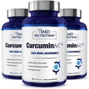 1MD Nutrition CurcuminMD Plus - Curcumina Turmerica con Boswellia Serrata - 285x Più assorbibile | Stiffness Joint, Recupero Muscolare e Supporto Mood | 180 Capsule (3-Pack)