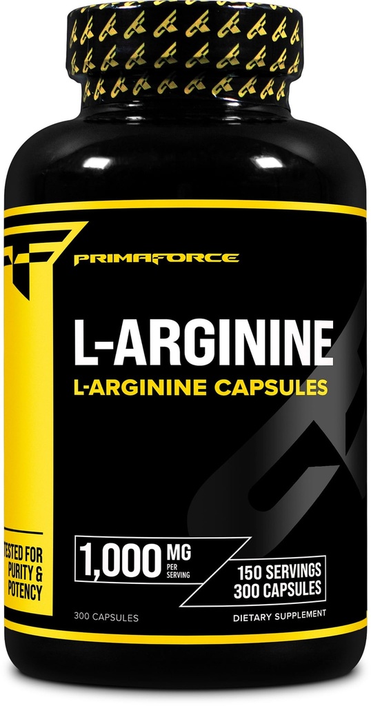 Primaforce L-Arginina (300 Capsule, 150 Serve / 1.000 mg L-Arginina Per Serve) | Supplemento di Aminoacidi Extra Forza per Uomini e Donne - Gluten Free, Non-OGM