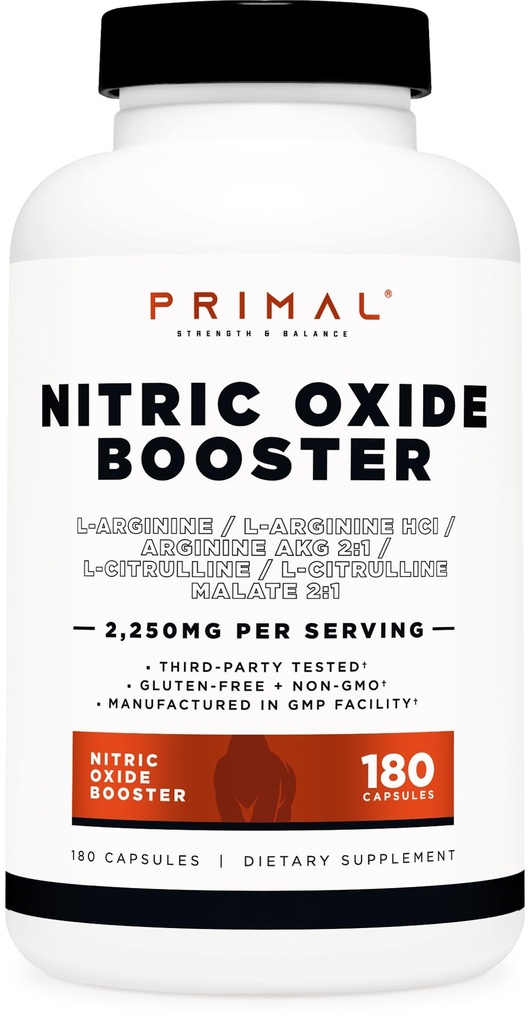 Booster di ossido nitrico primario (2,250mg Per Serving) (180 capsule) - 60 Serve