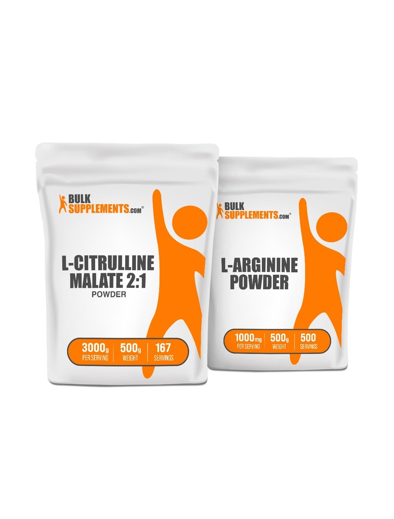 BulkSupplements Citrulline Malate 2:1 500g + L-Arginina 500g Bundle