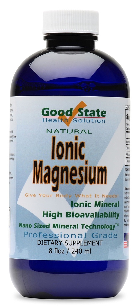 Good State Ionic Magnesium 8 oz - Natural - Nano Sized Mineral Technology - Professional Grade - Supporta le reazioni chimiche e degli enzimi sani - 96 Serve (8.1 fl oz)