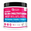 NATURA TARGET Cane Vitamine Polvere, Probiotici e enzimi digestivi per la salute del fegato, Glucosamina & Chondroitin & Omega 3, supplemento completo per il cibo per cani fatto in casa, Joint & Skin & supporto immunitario