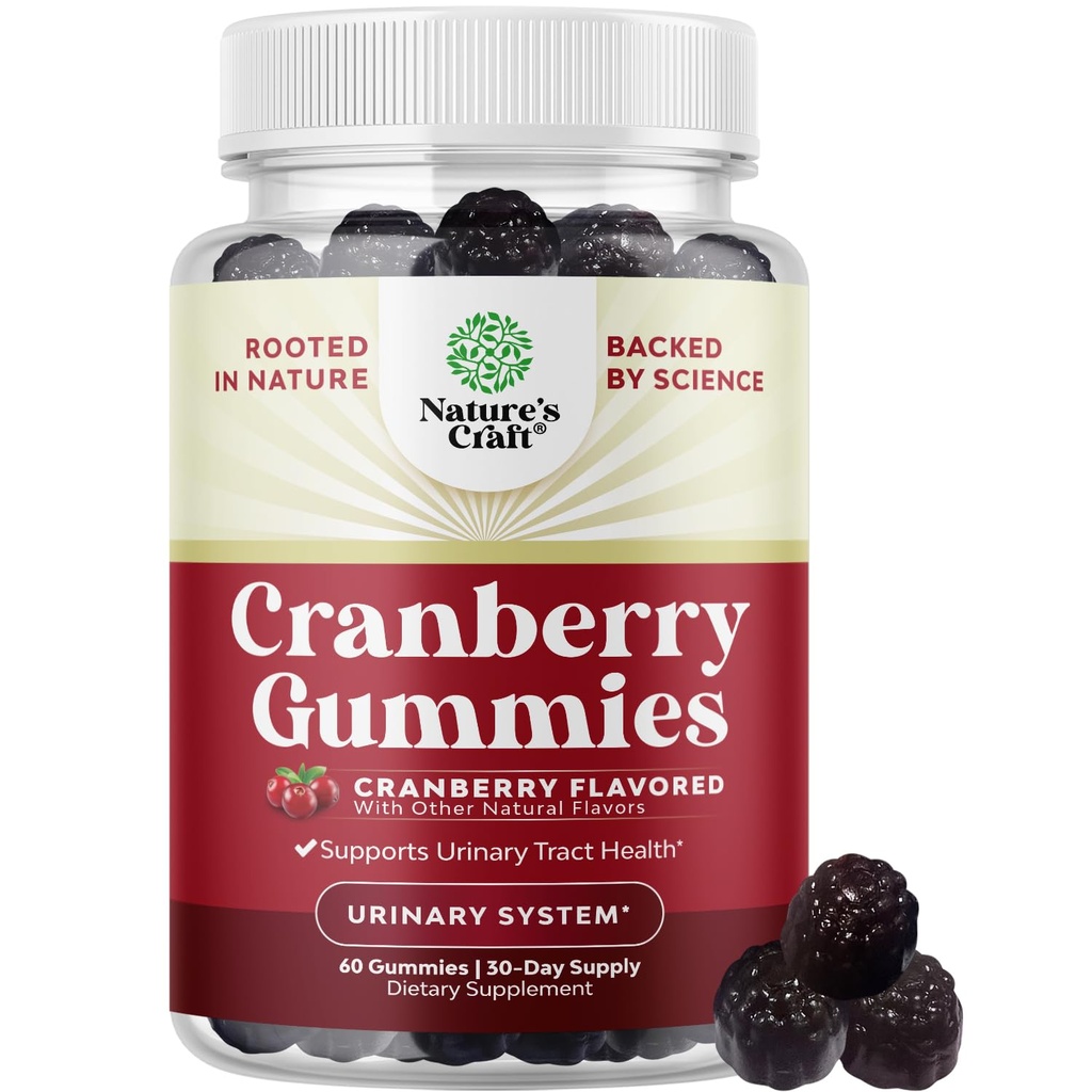 Gummie di mirtilli naturali per le donne e gli uomini - Extra Forza Deliziose Antiossidante Ciliegie di mirtillo per la salute del tratto urinario La vescica di sostegno del rene & Immune Salute - Vegan Gluten & Gelatin Free