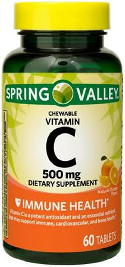 Vitamina C Immune Salute Integratore alimentare Compresse masticabili, Arancione, 500 mg, 60 Conte