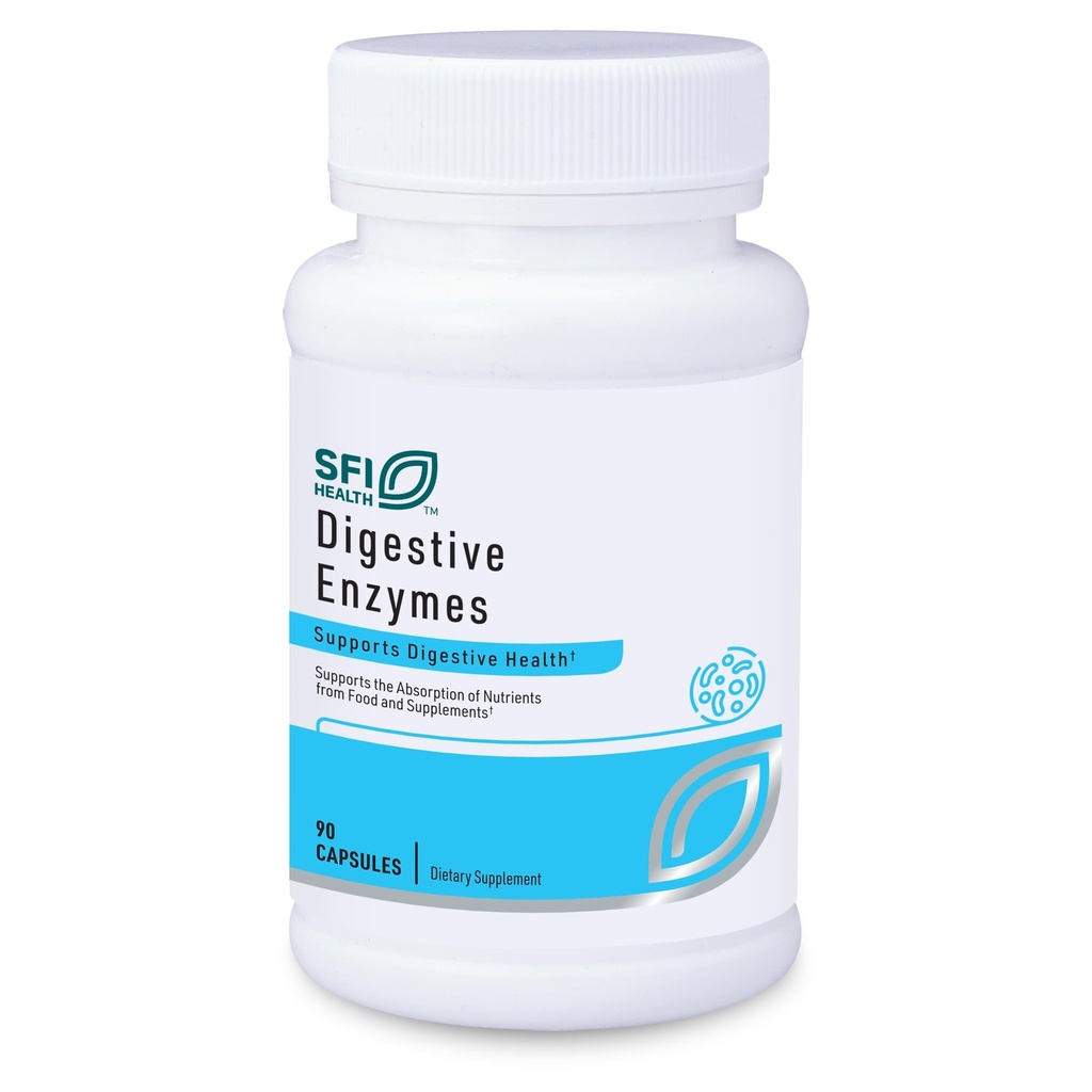 Klaire Labs SFI Health Digestive Enzymes - Gut Health Supplements with Amylase, Protease, Lactase, Cellulase & Lipase Enzymes for Digestion - Supports Occasional Bloating & Gas (90 capsule)