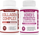 Capsule Peptidi Multi Collagen Premium (Tipi I, II, III, V, X) + Probiotici Premium per le donne - 60 miliardi di CFU, Dr. Formulato Prebiotici & Probiotici per le donne