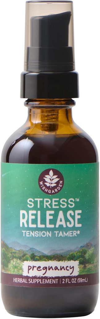 WishGarden Herbs Stress Release for Pregnancy - Natural Herbal Stress Relief Supplement with Lemon Balm & Chamomile, Supporto surrenale per la gravidanza e il postpartum Promuove il relax e la calma, 2oz