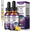 Magnesio Glycinate Supplemento, Magnesio Liquido Gocce con Magnesio Glycinate 500mg Vitamina B6, Ashwagandha, L - Theanine, Camomilla - Support Stress Relief, Bone, Muscolo, Mood Vegan (Pack of 2)