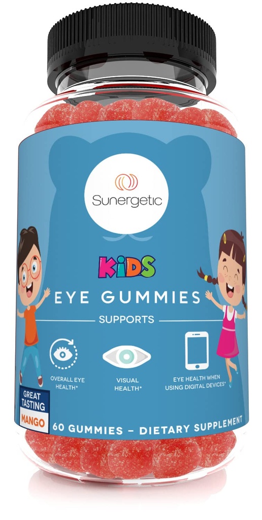 Premium Eye Support Gummies for Kids - Lutein con Zeaxanthin Supporta la salute globale degli occhi, la visione e la salute maculare – Lutein & Zeaxanthin con Lutemax 2020-60 Gummies