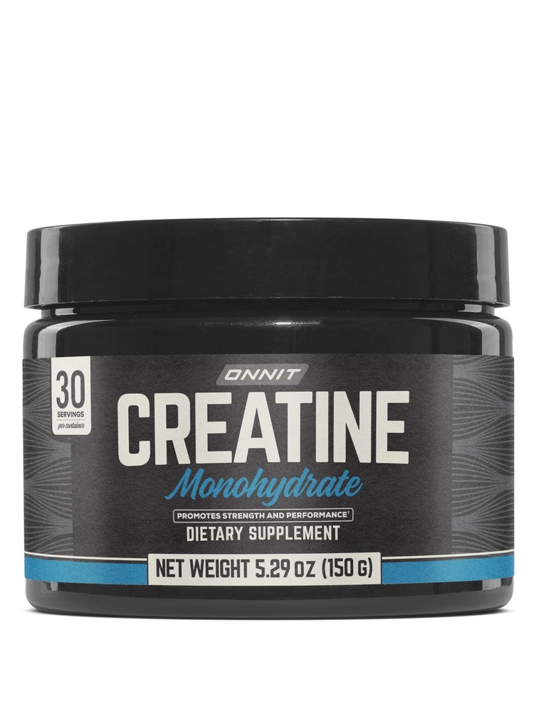 ONNIT Creatina Monoidrato Polvere, IGEN(TM) Non OGM Testato 5g Creatina Premium per Forza del muscolo, Potenza e massa magra, Supporta la salute del cervello, Energia cellulare del cervello, non aromatizzata, 30 Serve, 5.29 oz