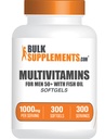 BulkSupplements.com Multivitamin per gli uomini 50 Plus Softgels - Vitamine giornaliere degli uomini, Supplemento multiminerale - Multivitaminico completo con olio di pesce - 1 Softgel per porzione, 300 conteggio (pacchetto di 1)