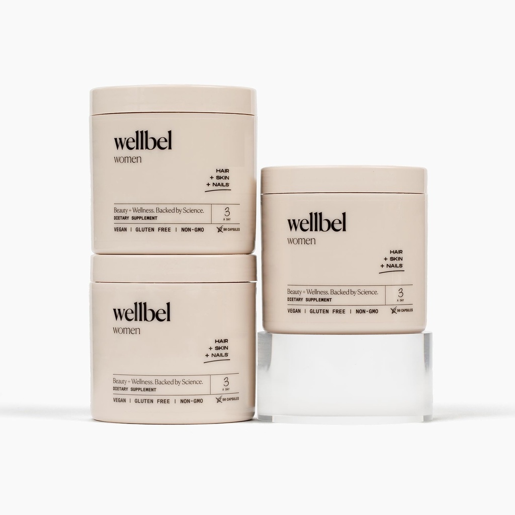 WELLBEL Donne Clean Supplemento per Capelli, Pelle e Unghie, Vegan, Gluten Free e Non OGM 90 Conte (3 Confezione)
