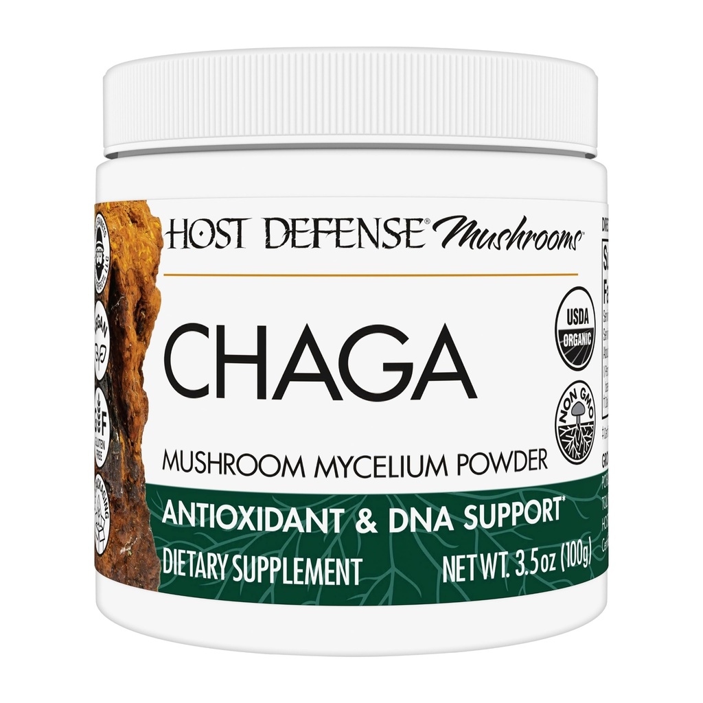 Polvere di Chaga della difesa dell'ospite - Supplemento di supporto del sistema immunitario - Polvere di funghi Chaga per il supporto di attività antiossidante - Supplemento di funghi dietetici - 3.5 oz (66 Serve)*
