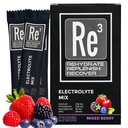 Re3 - Rehydrate - Replenish - Recover Electrolyte Powder Packets. No Sugar, 7 Cal, 1.4 Carbs. Il miglior mix di vitamine e minerali (Mixed Berry)