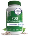 PQQ 40mg 30 Serve Pirroloquinolina Quinone come PureQQQ | Promuove la Biogenesi Mitocondriale | Certificata Vegan | Soia Glutinato Non OGM Free Capsules| Clean Label PQQ Supplemento