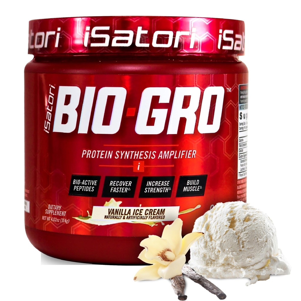 iSatori BIO-GRO Proteine Sintesi Amplificatore, per il recupero e la crescita del muscolo, Enhanced Stimulant Free Pre-Workout & Colostrum Supplement con Bio-Active Peptides- Vanilla Ice Cream (60 Serve)