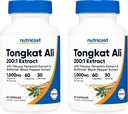 Nutricost Tongkat Ali 1.000mg, 60 Caps (2 Bottiglie) - 30 Serve per Bottiglia, Tappi di verdure, Non OGM, Senza glutine