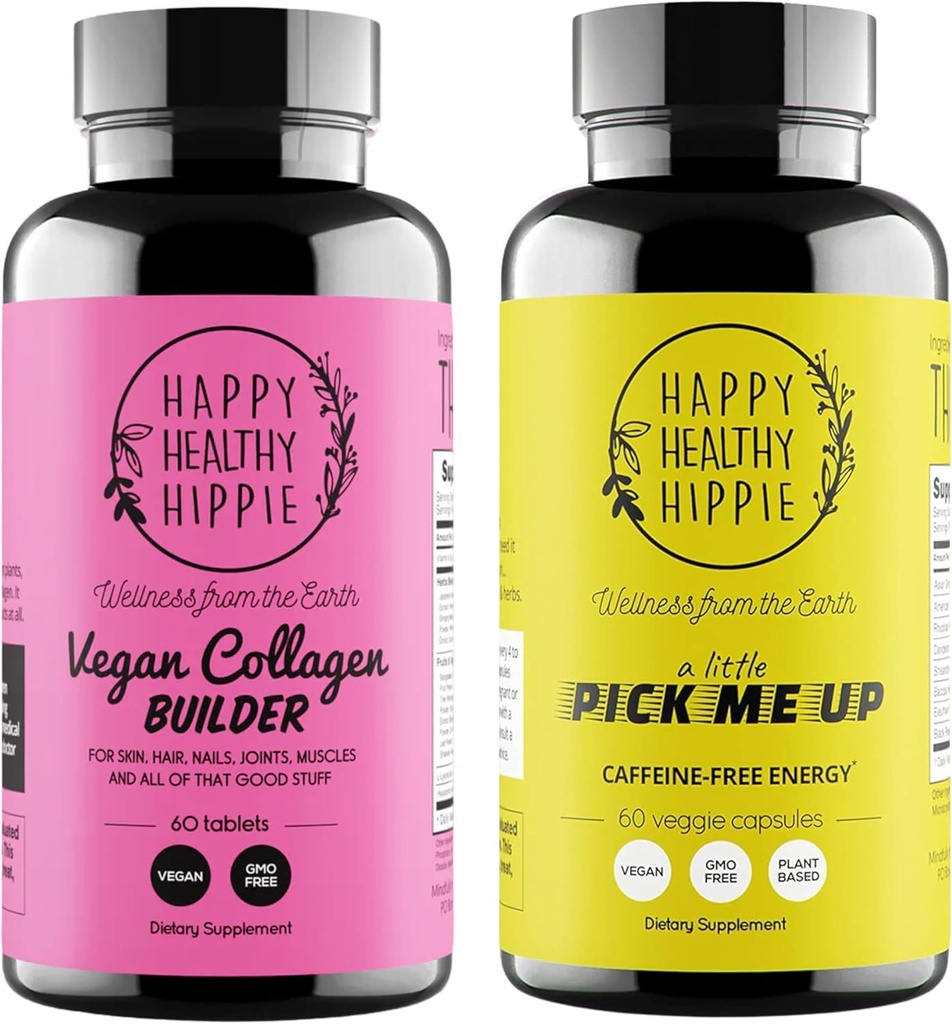 Happy Healthy Hippie Pick Me Pillole Natural Energy & Vegan Collagen Builder