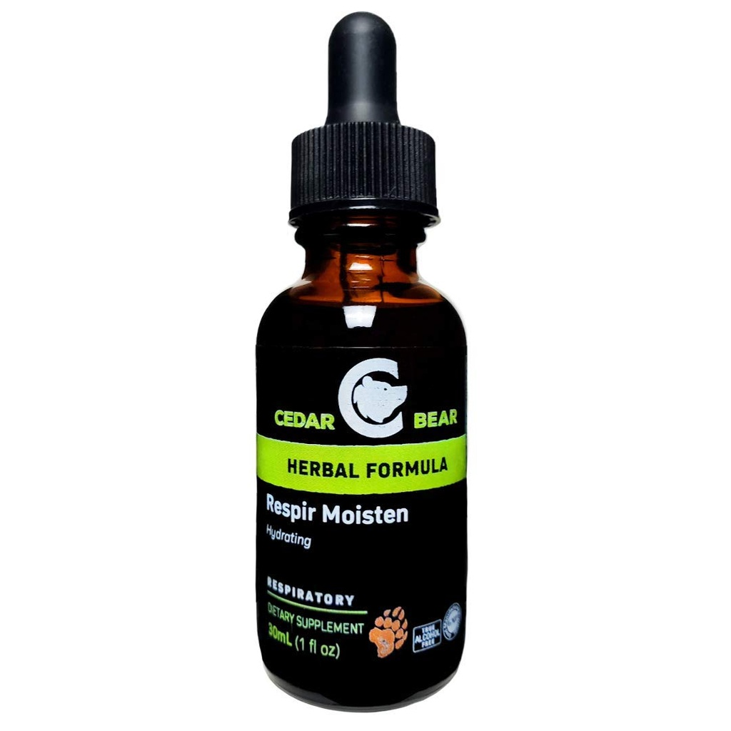 Cedar Bear Respir Moisten a Liquid Herbal Supplemento che idrata e lenisce tessuti respiratori e rilievi a secco occasionali 1 Fl Oz