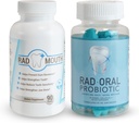 Probiotici Rad Oral per denti e gengive con muffa Rad per la sensibilità dei denti - Probiotico dentale denso formulato con Lactobacillus Reuteri e Multivitamin per rinforzare le gengive, i denti e Jaw Bone
