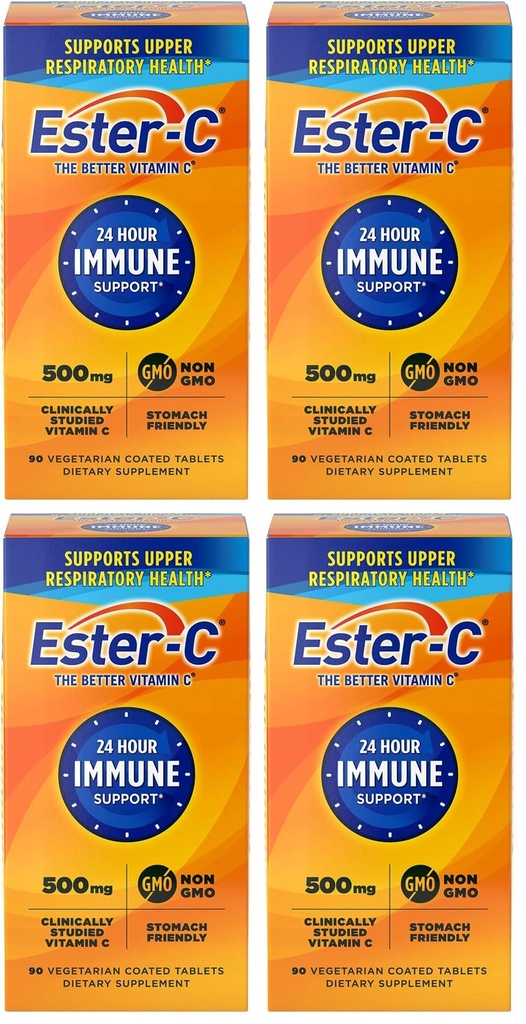 Ester-C 500 mg 24 ore Vitamina C Tablet per il supporto immunitario, supplemento di vitamina C, 90 conte (pacchetto di 4)