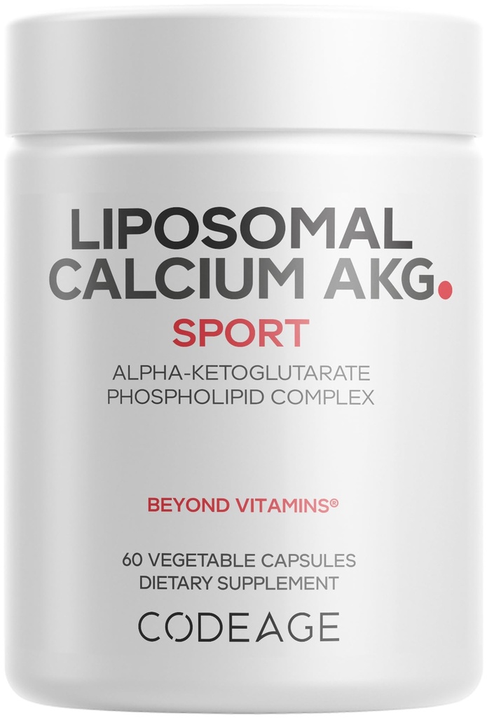 Codeage Liposomal Calcium AKG Supplement - Calcium Alpha-Ketoglutarate - Alimentazione 2-Month - Consegna Liposomal - 1 Capsule Per Serving - Non-GMO, Gluten-Free - 60 Capsule