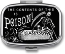 Metallo 2 Compartment Pill Organizer Travel Friendly Portable Compact Pill Box Cute Pill Case per tenere Vitamine, Olio di Fish,Supplements,Meds,Tablet for Purse,Pocket. (Black Scythe)