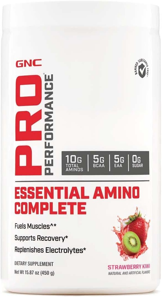 GNC Pro Performance Essential Amino Complete, Strawberry Kiwi, 15.87 oz., Supporta il recupero muscolare