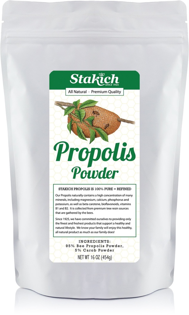 Stakich Bee Propolis Powder - Tutti Natural- 1 Pound (16 oncia)