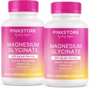 Glycinate di cicogna rosa con vitamina D - Supplemento di magnesio per le donne per sostenere la calma naturale - 2 Pack