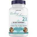 15 giorni Cleanse 2X - Doppio Gut & Colon Supporto - Advanced Gut Cleanse Detox for Women & Men with Alfalfa, Cascara Sagrada, Probiotics & Psyllium Husk - Non-GMO - Made in USA - 60 capsule (1 bottiglia)