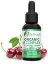 Organic Vitamina B Complex Liquid Drops | B Vitamins Complex Supplement con B3, B6, B7, B9 & Methyl B12 Gocce per adulti e bambini | Vegan Cherry Flavor 1oz | 60 Serve / 2 mesi di alimentazione