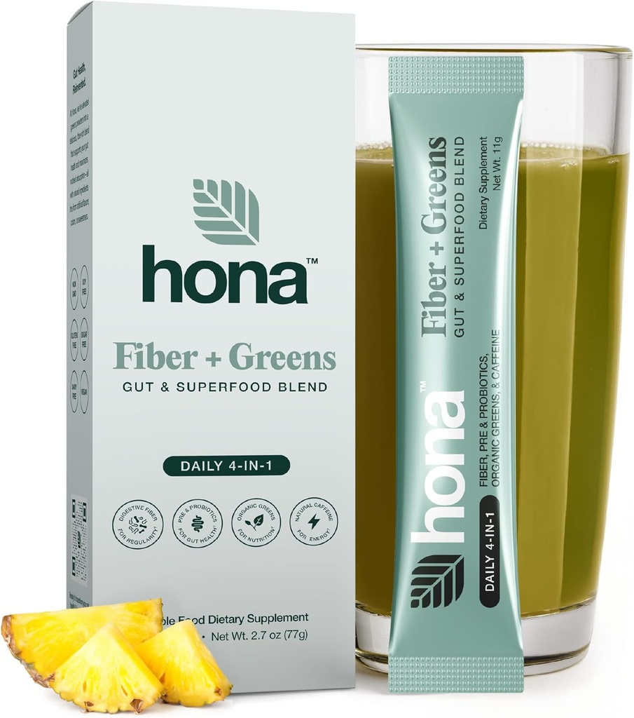 Gut & Superfood Blend, Greens Powder with Prebiotics, Probiotics, Fiber & Natural Caffeine, Gluten Free, Sugar Free, Dairy Free, Vegan, Non OGM Greens Superfood Powder (7)