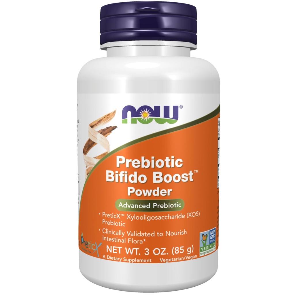 NOW Integratori alimentari, Prebiotic Bifido Boost con PreticXTM Xylooligosaccharide (XOS) Prebiotico, Polvere, 3-Ounce