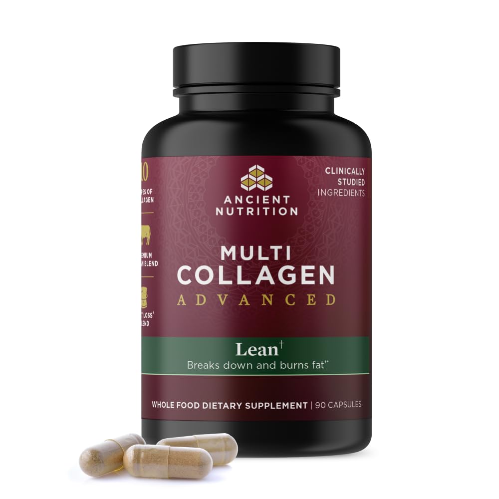 Antica nutrizione multi collagene avanzato magra con probiotici, Peptidi di collagene idrolizzato supporta perdita di peso sana e perdita grassa, 90 conte
