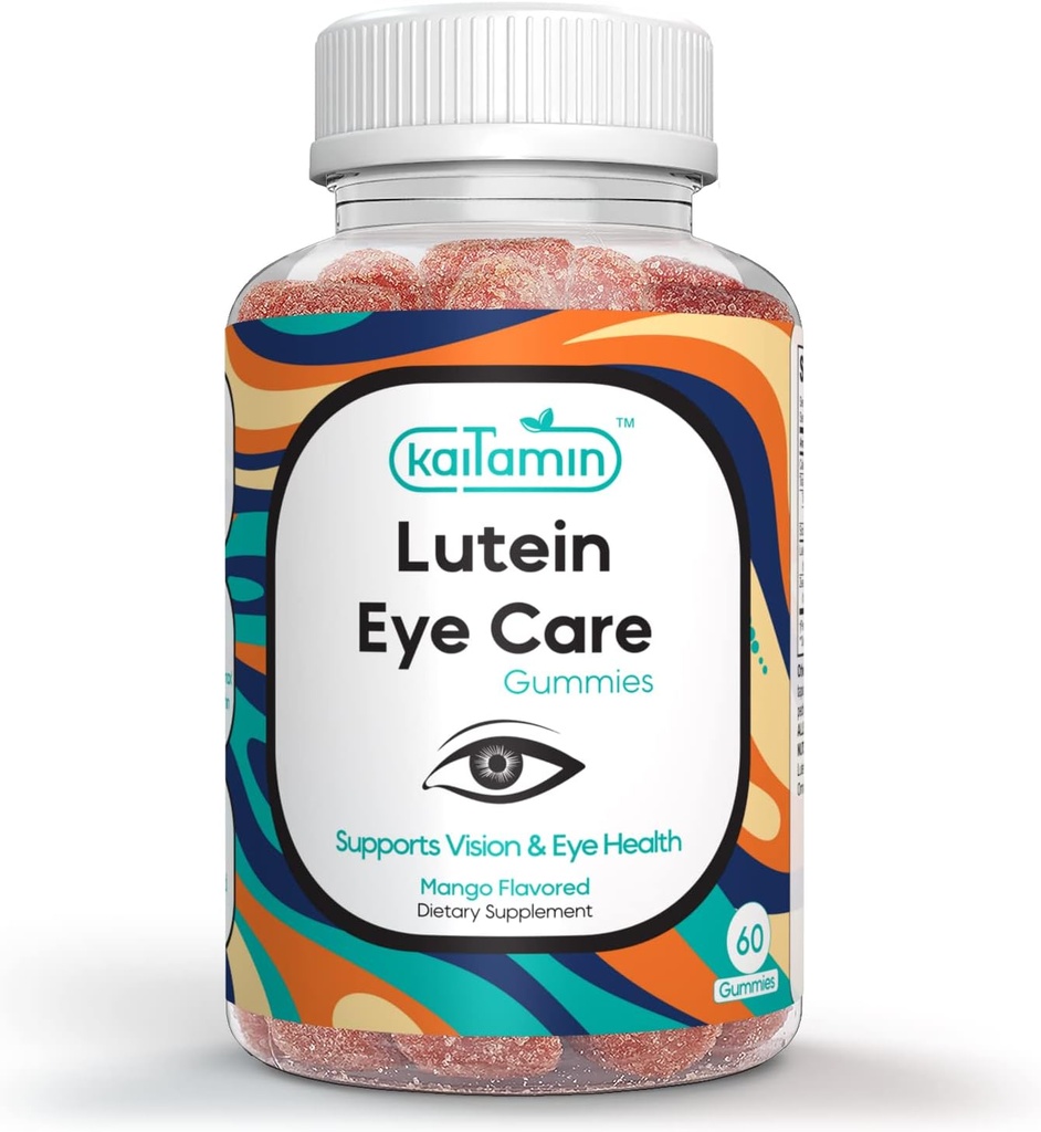 Lutein & Zeaxanthin Eye Supplemento per adulti - Supporto di protezione per gli occhi - Yummy Mango Aromaed Vegan, senza glutine, fatto con olio di cocco. 60 Gummies