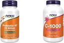 NOW Integratori, Probiotic-10TM, 25 miliardi, con 10 Straini Probiotici, Latticini, Soia e Glutine Free & Supplementi, Vitamina C-1,000 con 100 mg di Bioflavonoidi, Protezione Antiossidante*, 250 Capsule