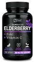 Zeal Naturals Max Strength Elderberry Capsule + Zinc + Vitamina C | 500mg per il supporto del sistema immunitario con Sambucus Elderberry nero | 100 Count | 3-in-1 Supporto immunitario per gli adulti