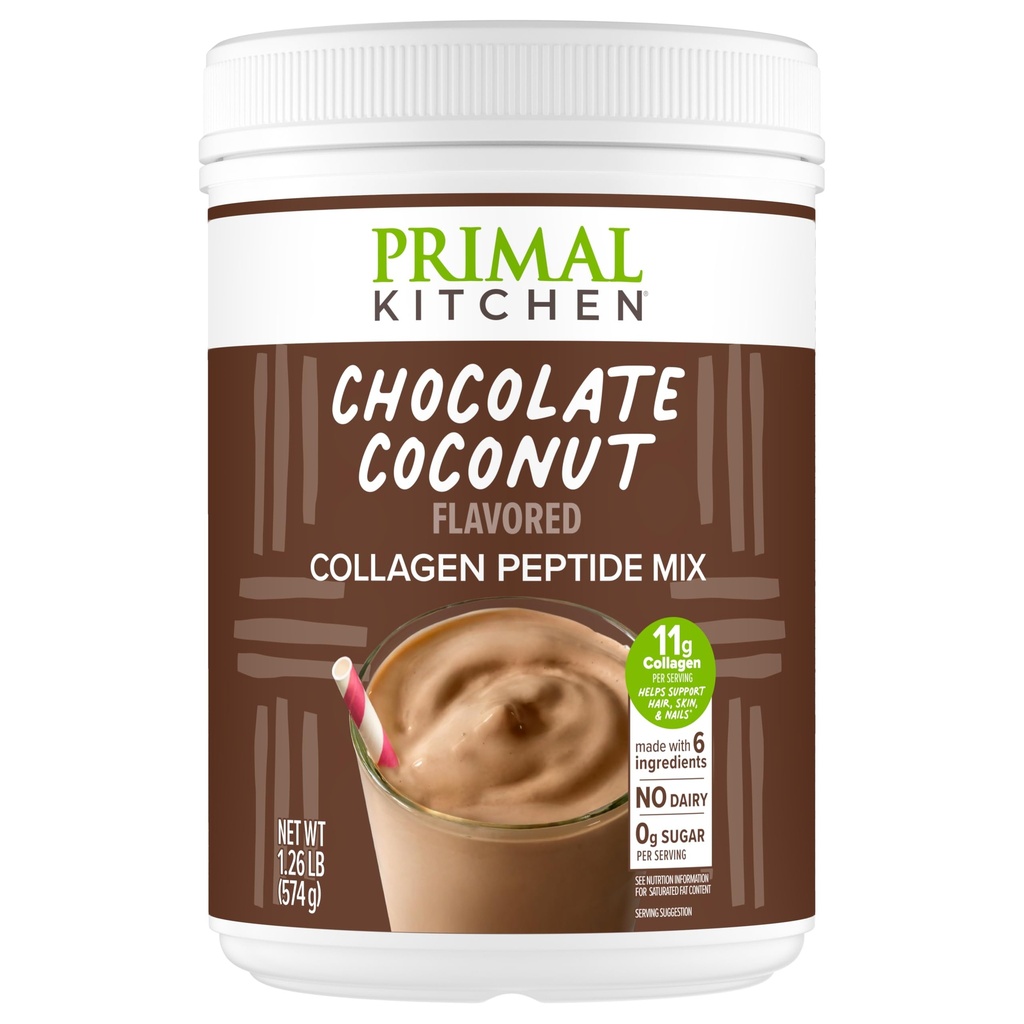 Primal Cucina Cioccolato Collagen Fuel® Drink Mix, Peptidi di Cocco di Cioccolato, Senza Latticini o Dolci Artificiali, 20 once